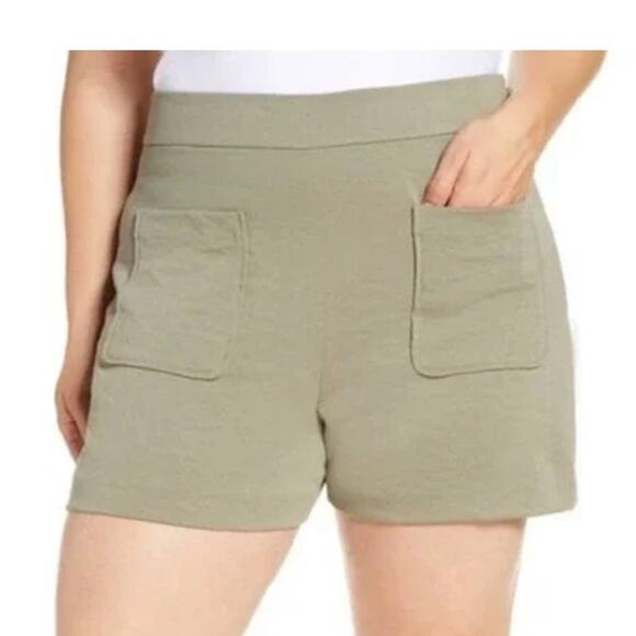 Leith High Waist Olive Green Shorts‎ Plus Size 4X - Picture 8 of 8